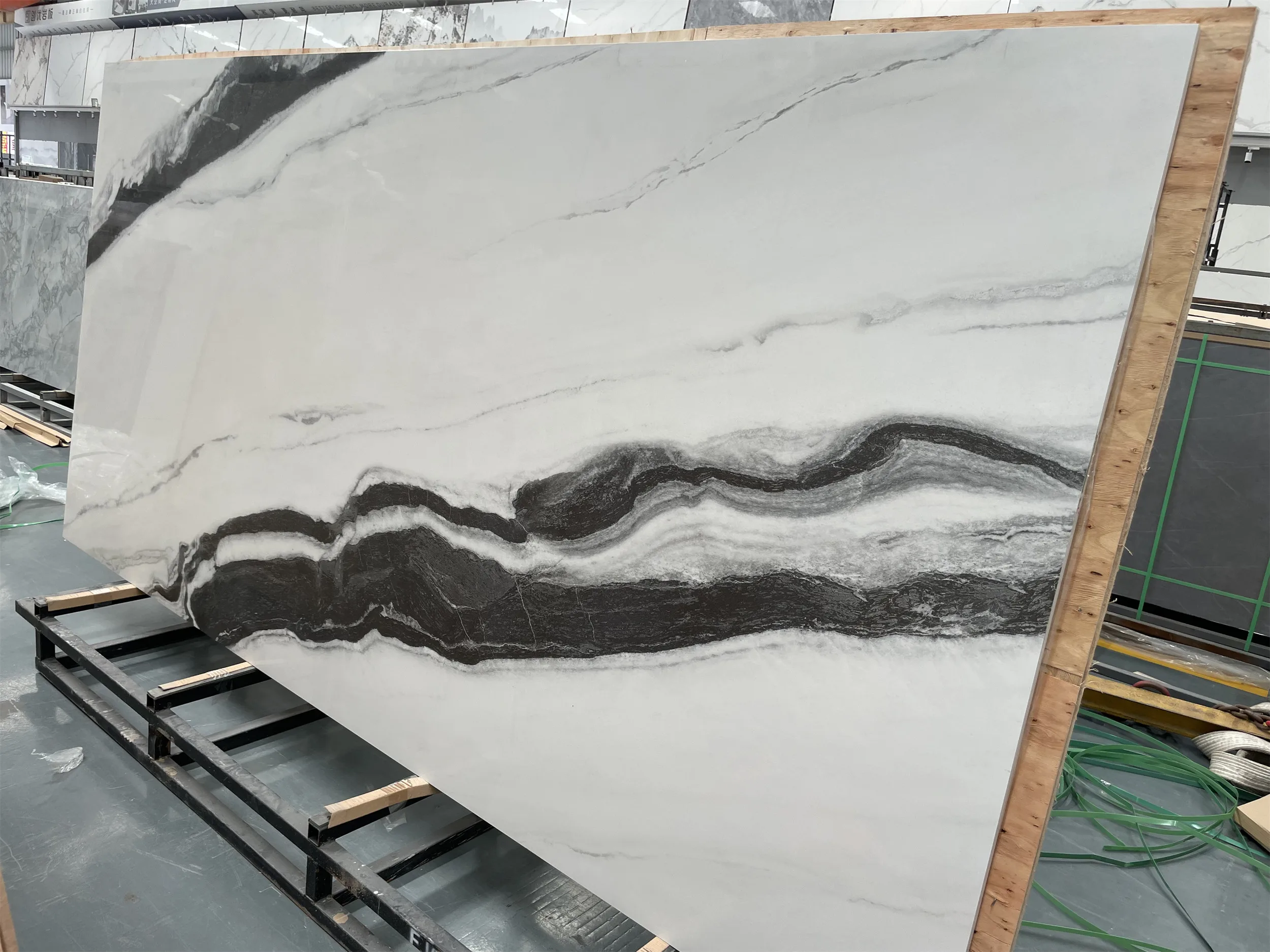 Large Format  1200 X 600  Panda Porcelain Slab  for Living Room Background Wall