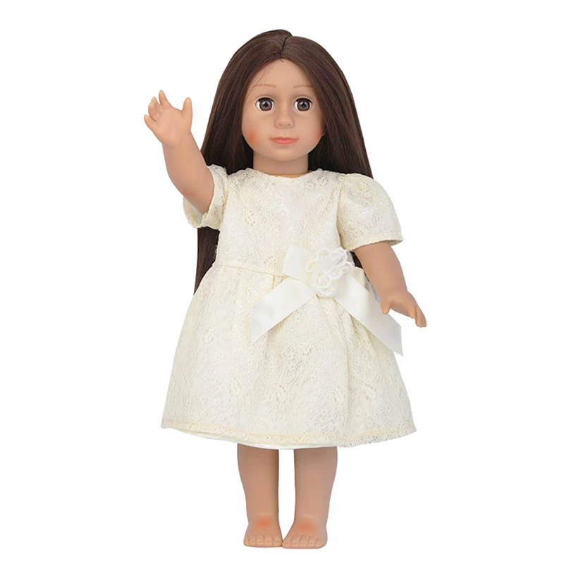 Изысканная вечерняя юбка принцессы с американской куклой, модель Amazon Hot18-inch, обувь из ПУ кожи, аксессуары, очки