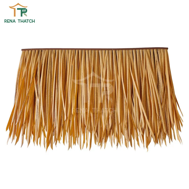 Plastic Synthetic Thatch Roof  Tiles Material Artificial Thatch Roof Viva Palm Panel Viro Java Thatch