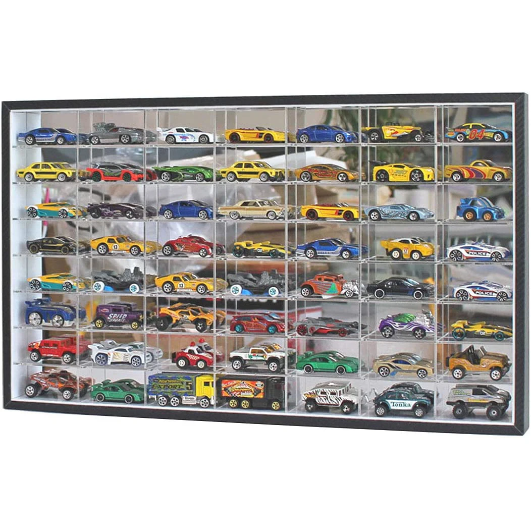 56 Cars 7*8 Diecast Model Car Display case Nascar Hotwheels Car Storage Display Shelf Acrylic Display Box
