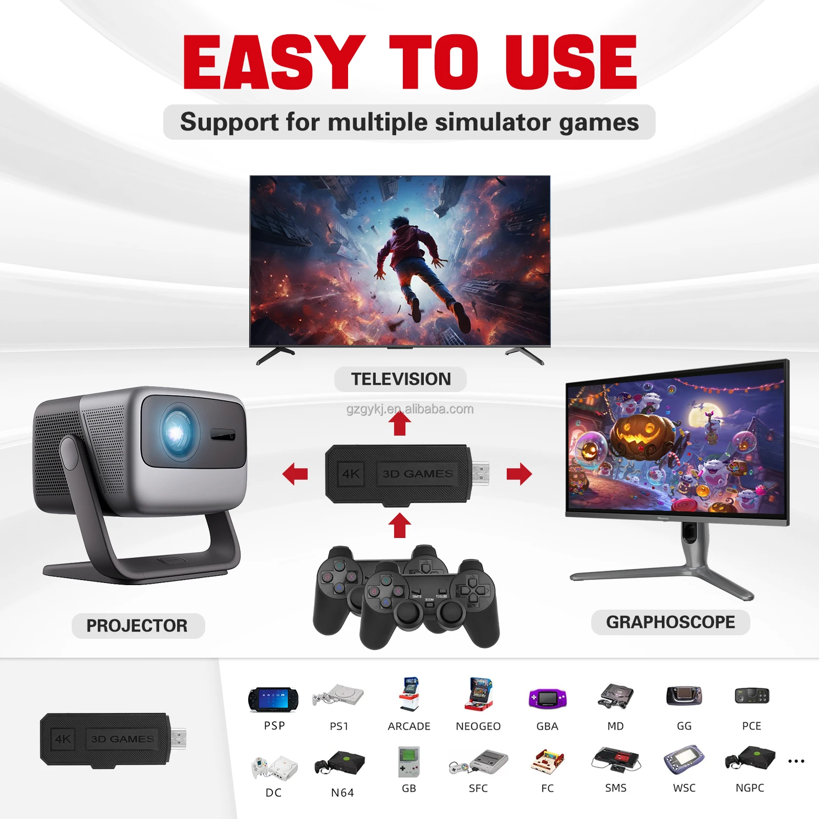 Game Stick X2 PRO: 42000 Built-In Retro Games, 4K Wireless Console