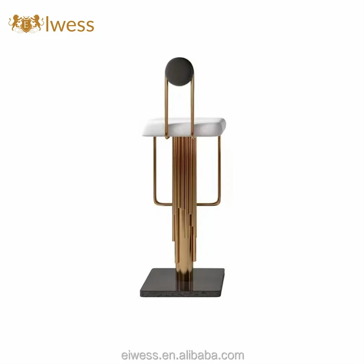 Nordic Gold Counter Stool Family Modern Simple Black And White Backrest