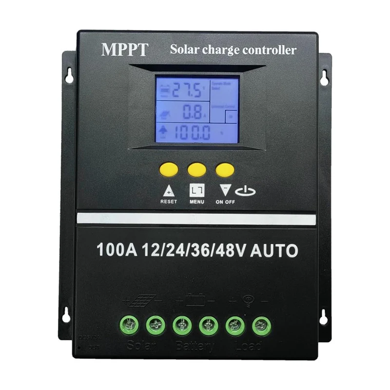 Régulateur Solaire MPPT 100A - 12V/24V/36V/48V Auto - Écran LCD, 7 Modes, Double USB - Pour Panneaux Jusqu'à 4800W - 3