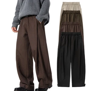 Custom Loose Casual Pants for Men Spring Style with Adjustable Hem Straight Leg Silhouette 100% Polyester Quick Dry