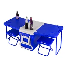 New Arrived Heavy Duty Picnic Camping Outdoor Multi-functional Plastic 32L Freezer Cooler With Table And Chair Cooler Box