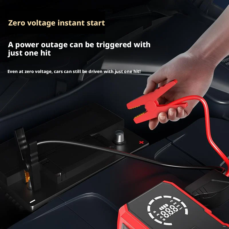4 In1 Portable Tire Inflator Car Jump Starter With air Pump 12V 10000MAh LED Light Emergency Car Battery Jump Starter Power Bank