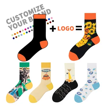 Low Moq High Quality Custom Fashion Logo Socks Comfort Cotton Crew Socks