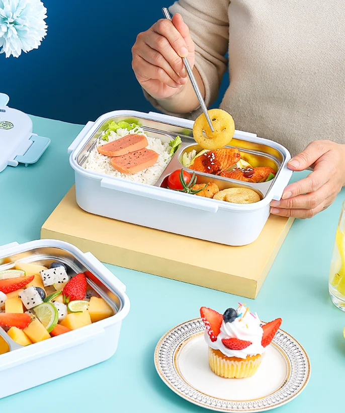 Boîte à lunch isotherme en acier inoxydable Offre Spéciale 2 ou 3 compartiments pour enfants Grands cadeaux