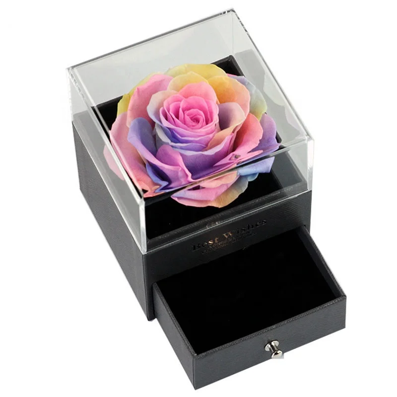 Preserved Flower Valentine Gift Eternal Rose Jewelry Box Wedding Ring Box The Preserved Rose