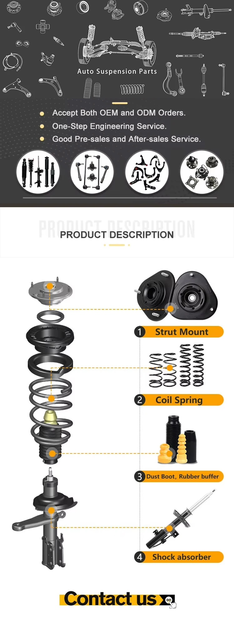 product amortiguadores damper front rear shock absorber with coil spring for toyota camry 12 17-0