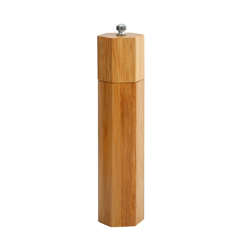 Adjustable Ceramic Core Bamboo Wood Electric Salt and Pepper Grinder Set