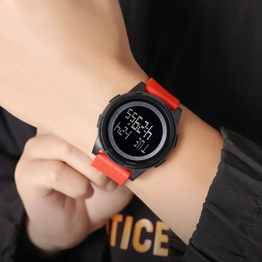 SKMEI 2378 Men Silicone Watch Digital LED Sport Wristwatch Top Brand Luxury  Original Stopwatch Waterproof Male Electronic Clock