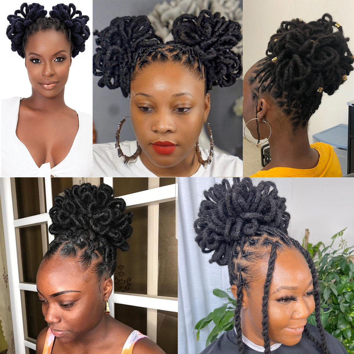 New Arrival Afro Puff Dreadlocks Drawstring Ponytail Short Clip in Hair Extensions Afro Puff Hair Bun Faux Dread Locs