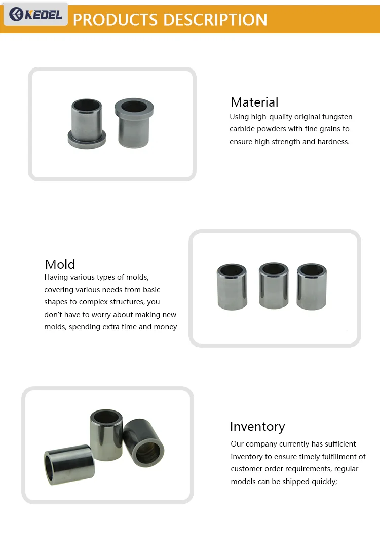 High Wear Resistance Tungsten Carbide Sleeve with 100% Pure Tungsten Carbide Powder and YG8/YG9C/YG11C Grade for Petrochemical Equipment
