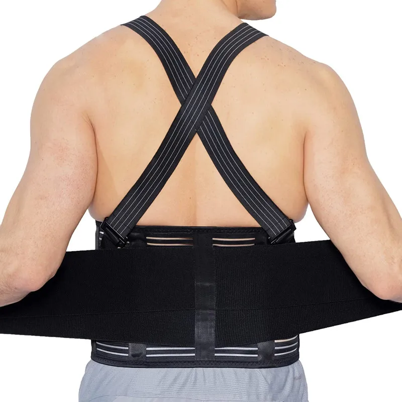 Pain Belt Back Corset for Men Heavy Lift Work Back Support Brace Shoulder  Strap Lumbar Support Belt Posture Corrector Unsex (XL)