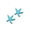 28*25mm gold Starfish double-sided blue