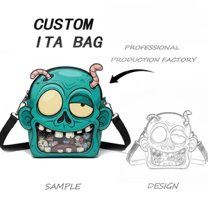Factory Wholesale Terrifying Monster Shape Shoulder Ita Bag Customized Cool Girls Daily Life Ita Handbags