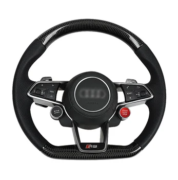 Real Carbon Fiber Car Steering Wheel For Audi full range R8 Tt Tts 2018 2019 2021 Carbon Fiber Steering Wheel