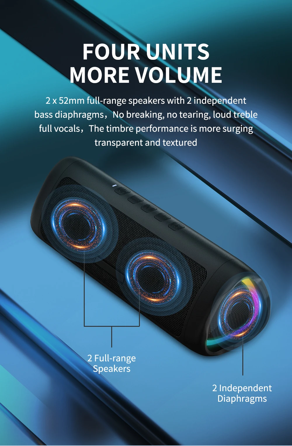 Portable Bluetooth Speaker With Deep Bass And Led Lighting_voghion.com