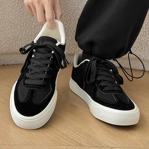 Men Cozy Canvas Sneakers Outdoor Breathable Sports Canvas Skateboarding Shoes Casual Flat Plate Board Plimsolls Low Upper Shoes