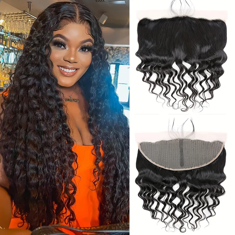 Chiusura profonda in pizzo sciolto 100% capelli umani T Part Lace Wig Chiusura capelli brasiliani Remy_voghion.com