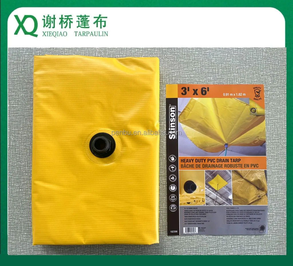 Xieqiao Brand  PVC Drain Tarpaulin and Leak Diverter 3FTx 6FT