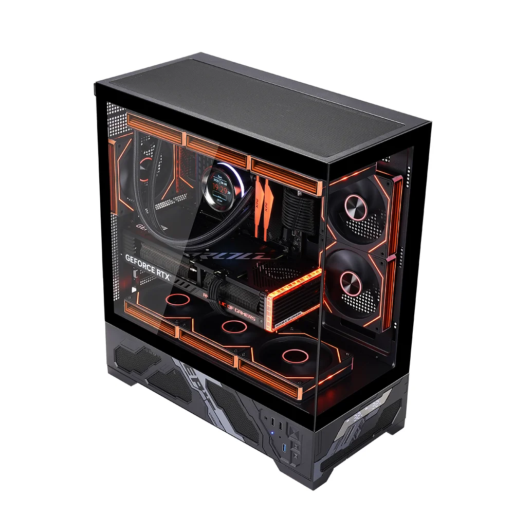 MicroATX RGB Aluminum Alloy Gaming PC Desktop Computer Case Mid Tower with RGB Lighting aperçu 5
