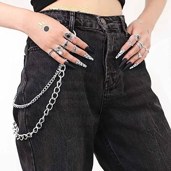 Chaîne De Pantalon Papillon Multicouche - Style Hip Hop Gothique Punk - Alliage Métal - Pour Femmes Et Hommes