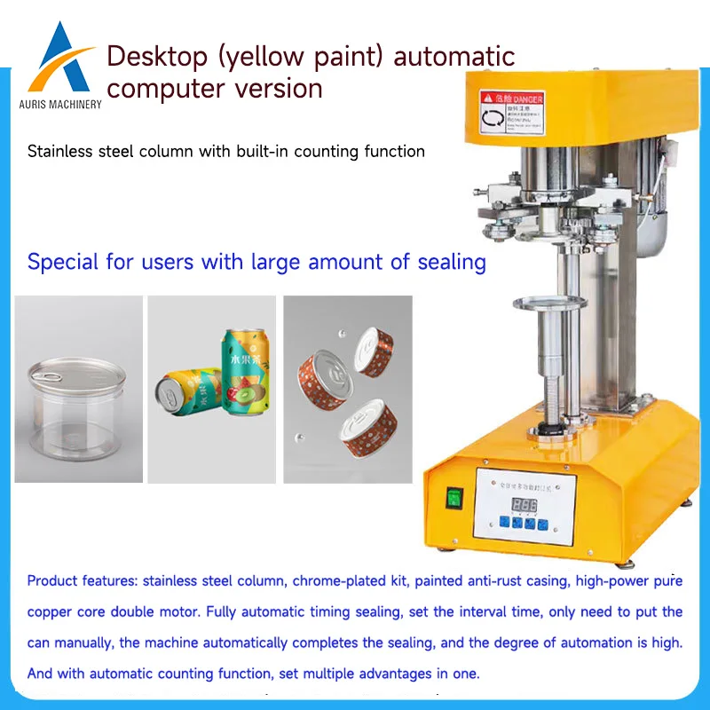Small Commercial Automatic Easy-Open Lid Electric Stainless Steel Can Crimping Machine