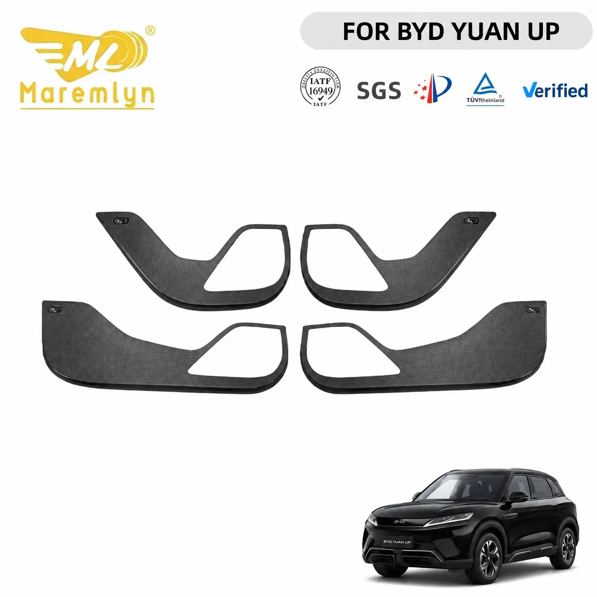 Maremlyn Car Door Kick Pad for BYD Yuan UP EV Interior Anti-Dirty Mat Decorative Styling Protector Cover Accessories