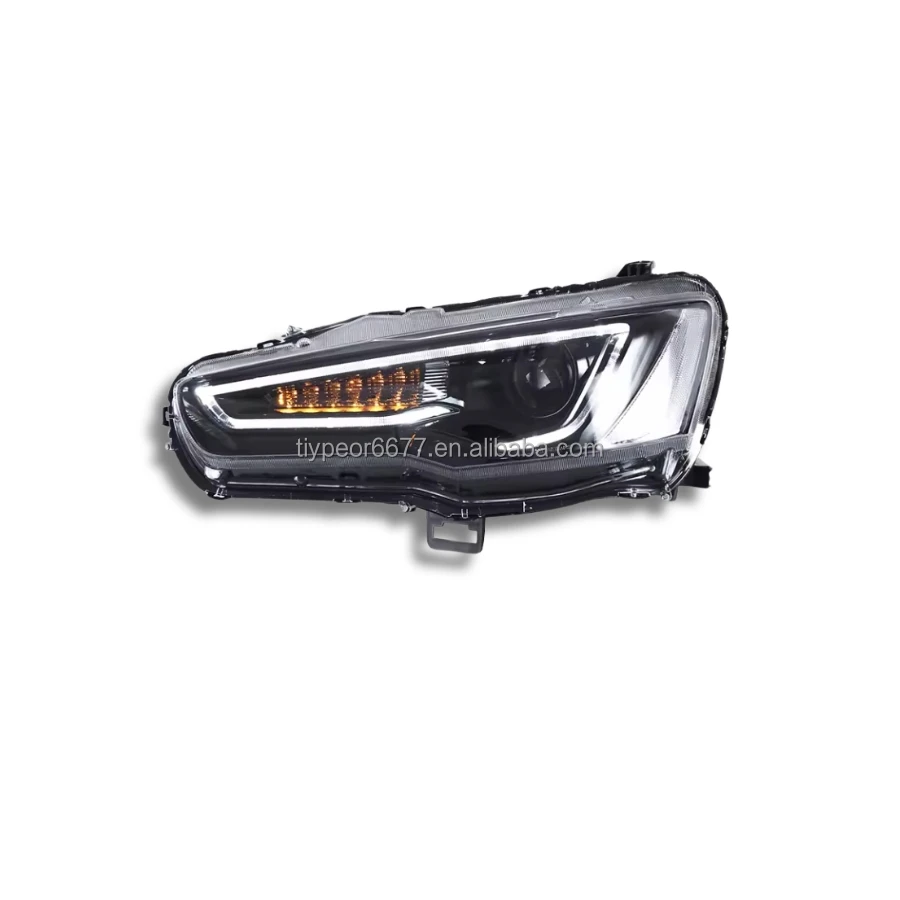 product tiypeor pair led headlights head lamp for mitsubishi lancer evo x 2008   2018 sequential front projector led headlights-5