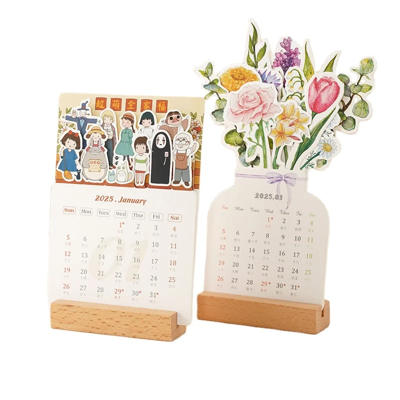 2026 Bloomy Flowers Desk Calendar – Mini Floral Standing Calendar For Home, Office & School | Decorative Desktop Accessory