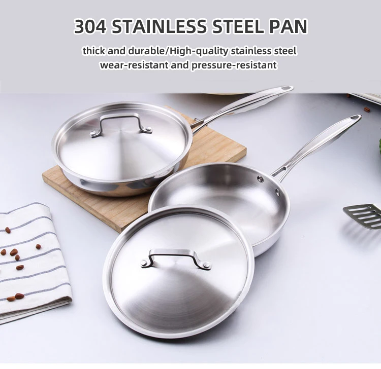 Fry Pan Wholesale Triply Extra Strong Cookware Stainless Steel Cooking