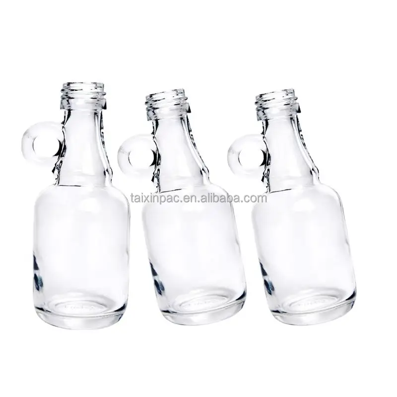 Wholesale 40ml Mini Syrup Gallon Glass Bottle Container Screw Cap Handle Wine Vodka Liquor Bottles Honey Growler Jugs Packaging