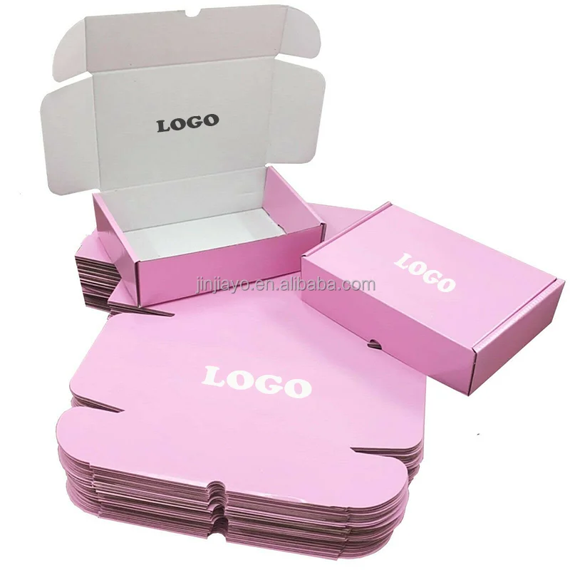 spedizione su misura scatole per i messaggi di cartone ondulato abbigliamento scarpe imballaggio stampa logo spedizione pacchetto rosa scatola di carta regalo