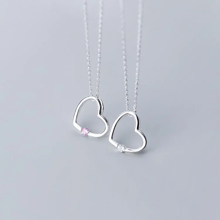 ☆ENGBROX☆ silver925 youth heart necklace EBNL23026SV Silver Wide Chain with Heart Pendant Necklace