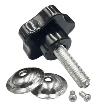 8 Manopole Di Serraggio Zigrinate M6 X 25mm – In Acciaio Inox 304, Testa Rotonda Nera 18mm, Per Macchinari E Attrezzi