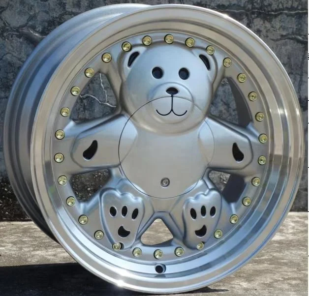Wholesale 15X8j ET 25 4x100/114.3 Modified Silver Little Bear Passenger Car Wheels for Mini Car Mags 5X100/114.3