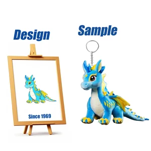 Shengye Custom 10cm 12cm 15cm Plush Dragon Keychain Purse Handbag Accessory Keyring Bag Pendant Decor Mini Dinosaur Keychain Toy