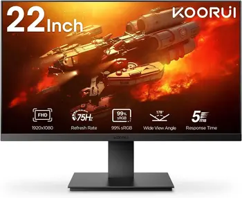 KOORUI 21.5 Inch Full HD Computer Monitor - 75hz IPS Display