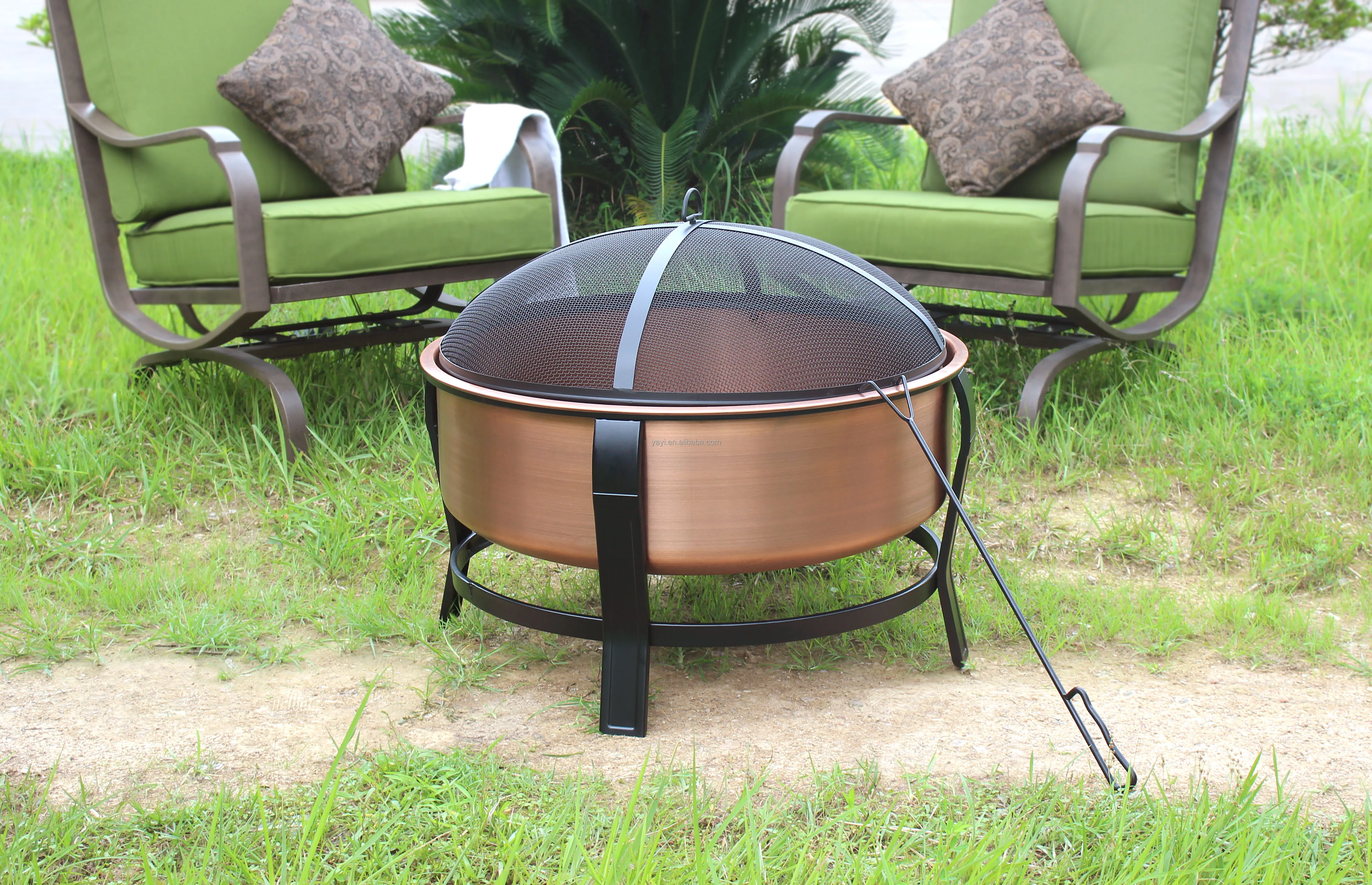 Wood Burning Mild Steel Round Patio Swimming Pool Beach Bonfire Pit ...