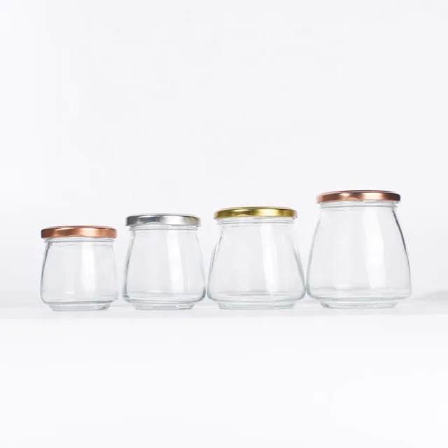 Ru Star Wholesale Empty Round Caviar Herb Jelly Glass Pudding Jar With Metal Lids