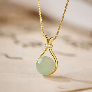MW Stylish  Stainless Steel Water-Drop Charm Necklace for Women Trendy Link Chain for Daily Decoration Fashion Pendant Necklaces