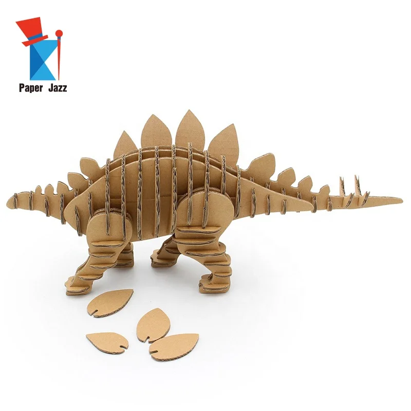 3D Cardboard Puzzle Stegosaurus for Home Decoration