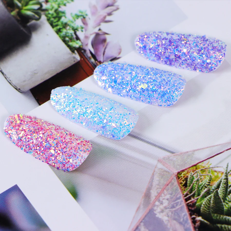 Объемные ногти Блестящий шестигранный блестящий порошок блестящие формы Золотой голографический