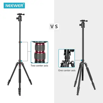 Neewer 77-Inch Camera Tripod for DSLR, 2-in-1 Compact Aluminum Tripod Monopod with 360 Degree Ball Head, 2 Center Axis detail image