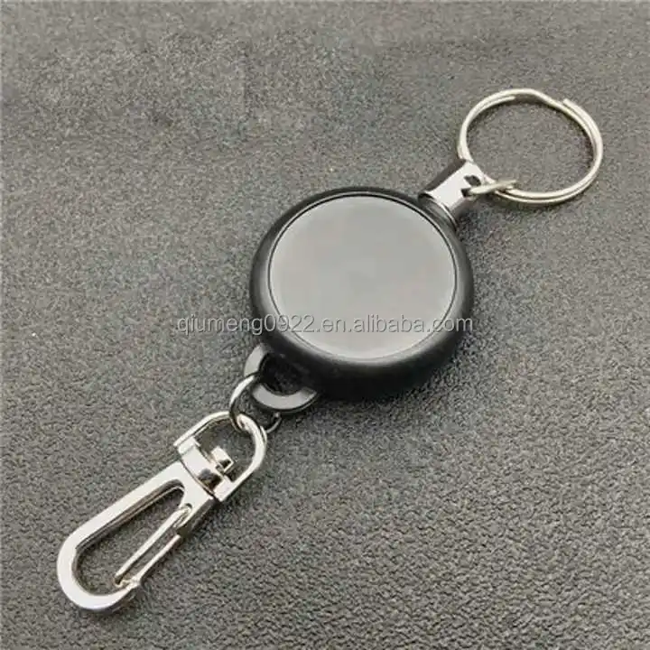 black keychain 60cm length badge reel