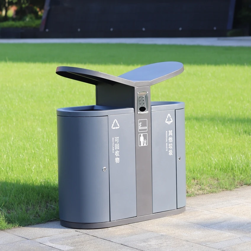 Steel Dual 2 Classified Trash Can Garbage Bins For Sale Buy Classified Trash Can,Dual Trash