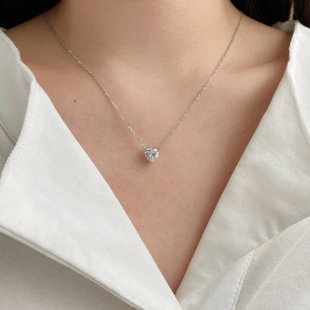 KAKODIY classic 925 Sterling Silver electroplated rhodium heart pendant necklace jewelry gift birthday necklace for girls wife and girlfriend detail 4