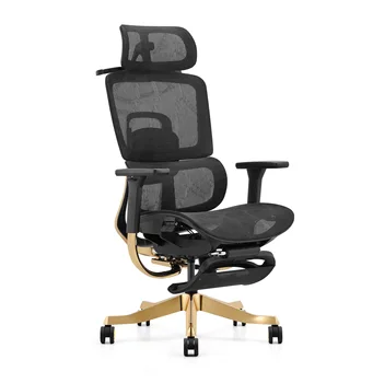 High Customization metal plated with gold Ergonomics Back Adjustable (height) All Mesh Chair  For Office